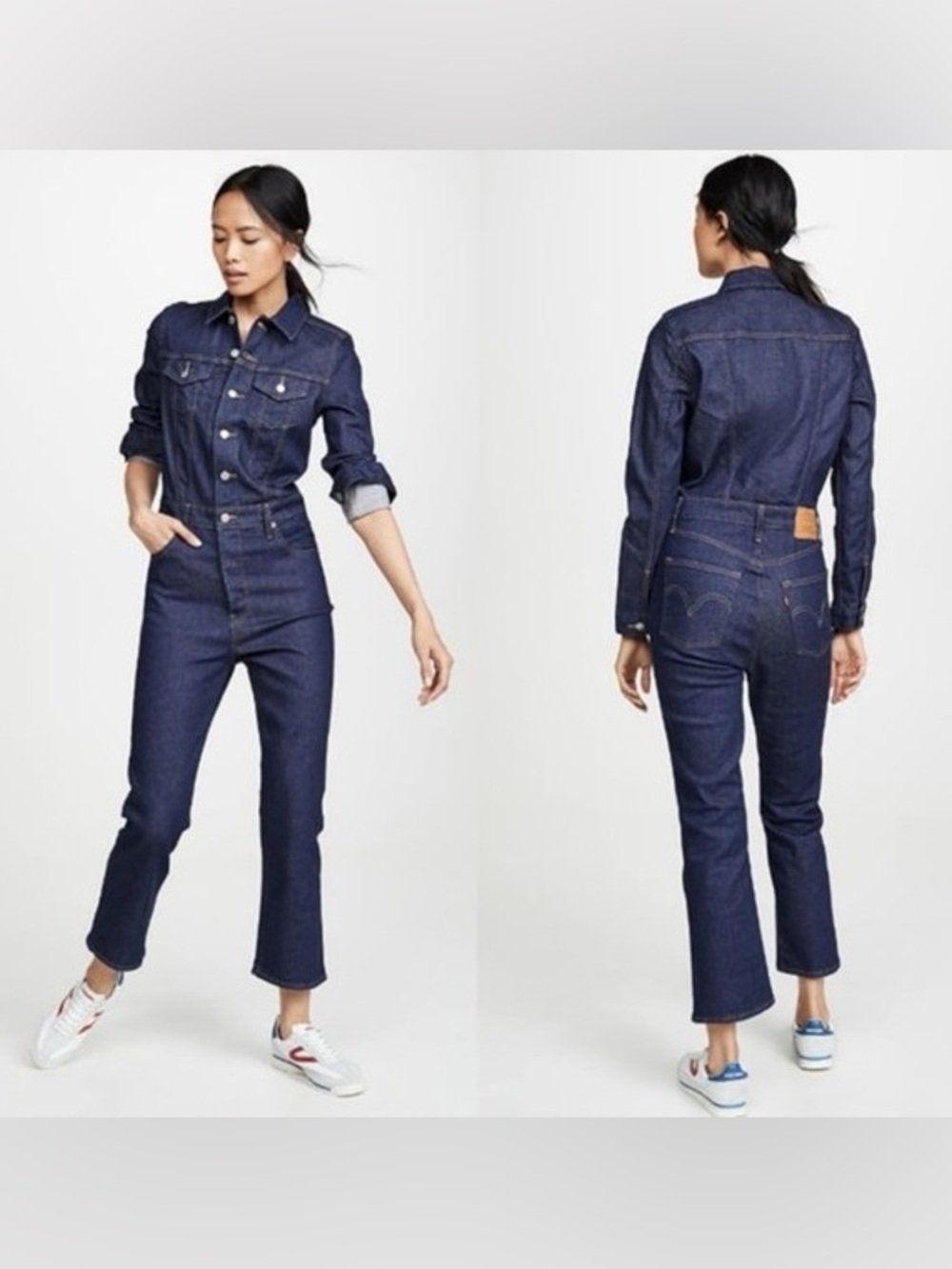 Levi's Kick Flare Dark Denim Jumpsuit Size S New With Tags